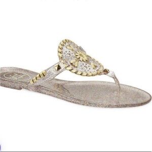 Jack Rogers Georgica Sparkly Glitter Jelly Sandals Thong Flip flops
